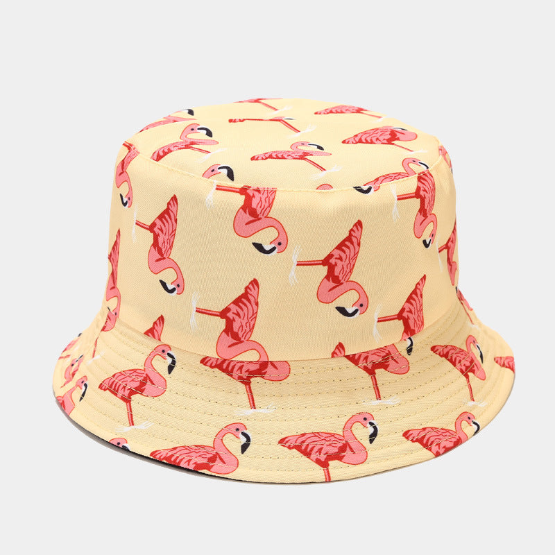Stylish Flamingo Print Reversible Fisherman Hat for Women - Sun Protective Bucket Hat