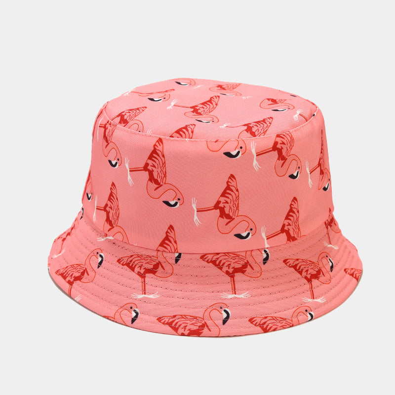 Stylish Flamingo Print Reversible Fisherman Hat for Women - Sun Protective Bucket Hat