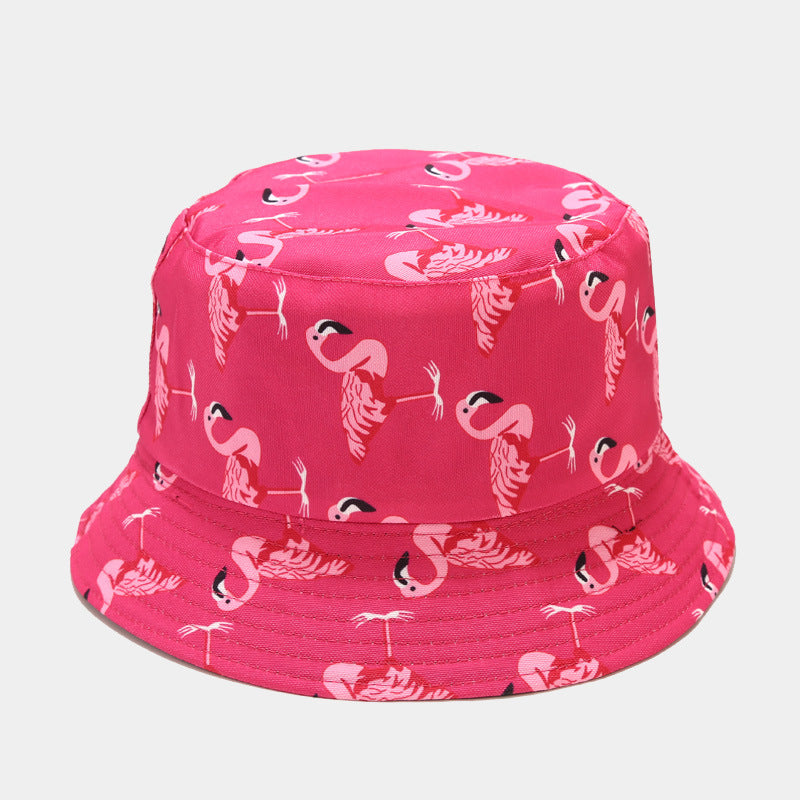 Stylish Flamingo Print Reversible Fisherman Hat for Women - Sun Protective Bucket Hat