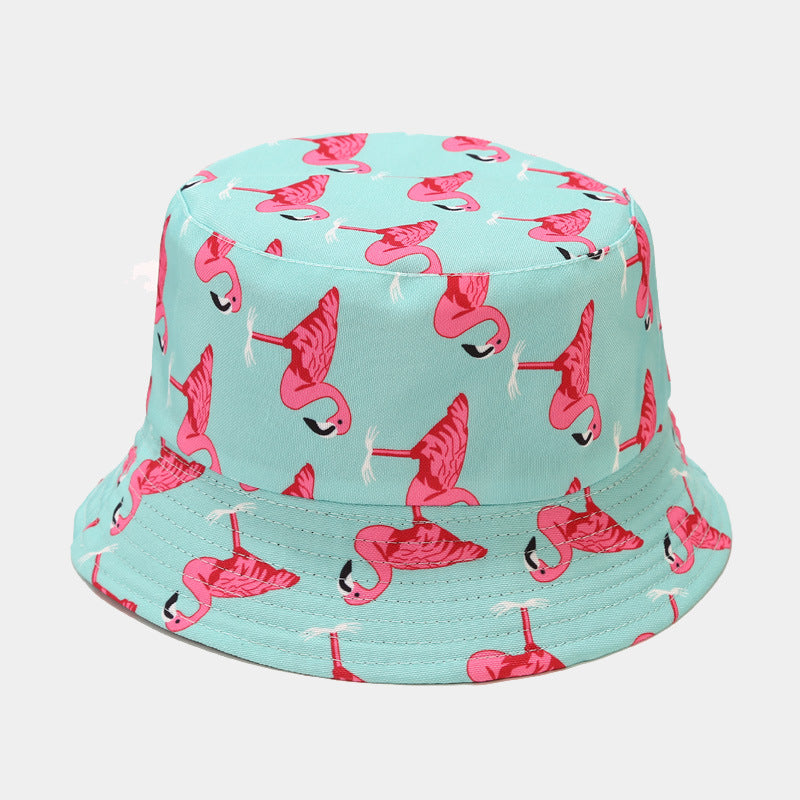 Stylish Flamingo Print Reversible Fisherman Hat for Women - Sun Protective Bucket Hat