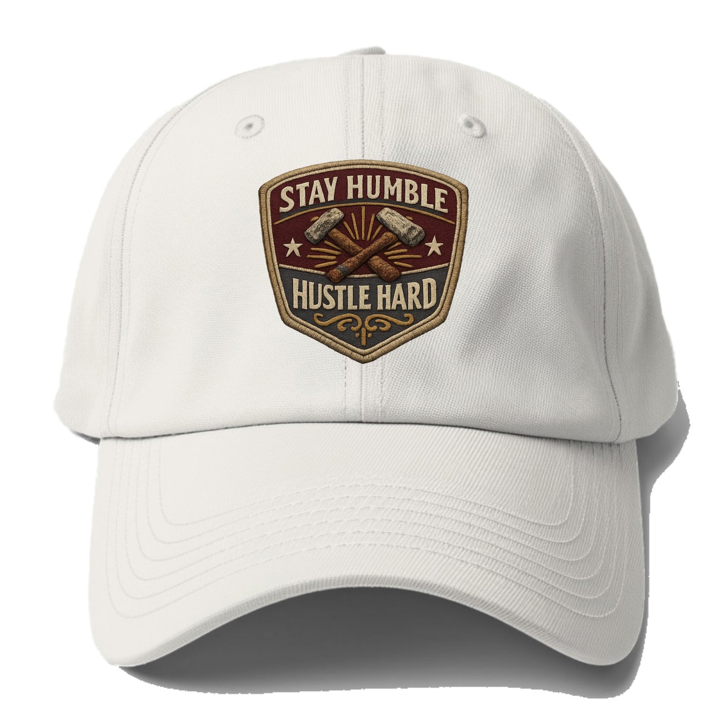 STAY HUMBLE HUSTLE HARD - text in silver , work ethic - Baseball Cap For Big Heads