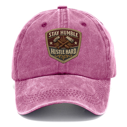 STAY HUMBLE HUSTLE HARD - text in silver , work ethic - Classic Cap