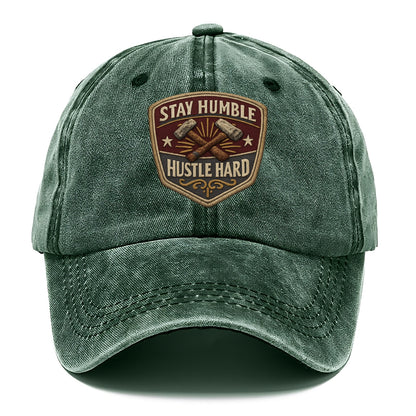 STAY HUMBLE HUSTLE HARD - text in silver , work ethic - Classic Cap