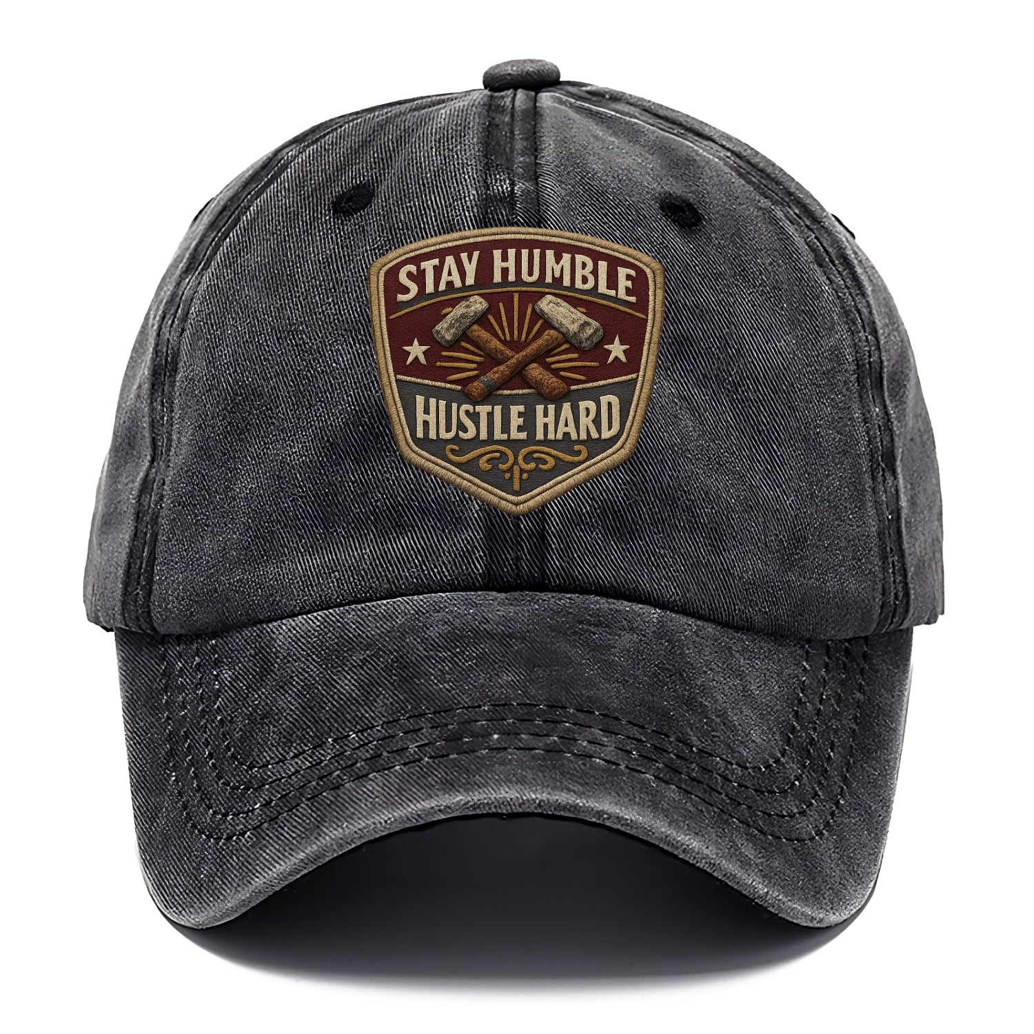STAY HUMBLE HUSTLE HARD - text in silver , work ethic - Classic Cap