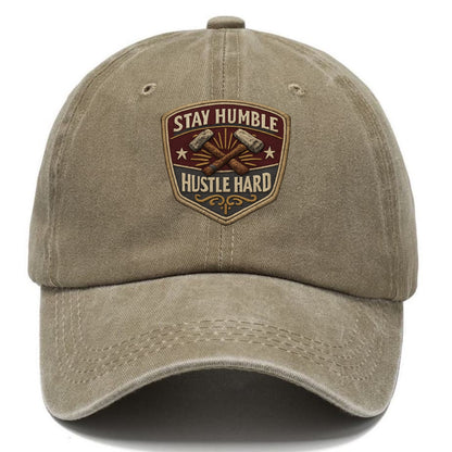 STAY HUMBLE HUSTLE HARD - text in silver , work ethic - Classic Cap
