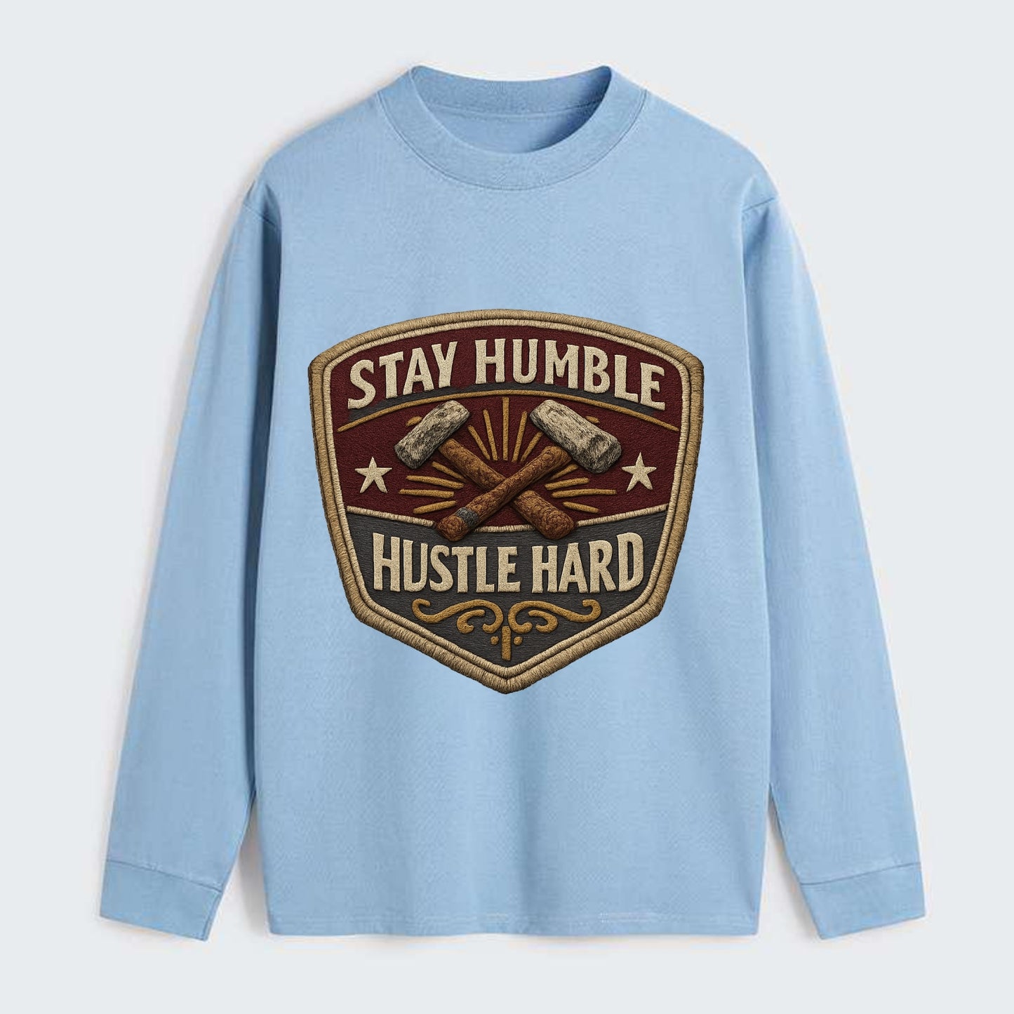 STAY HUMBLE HUSTLE HARD - text in silver , work ethic - Classic Long Sleeve Shirt