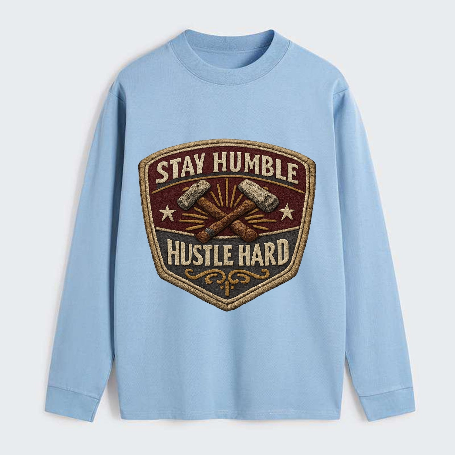 STAY HUMBLE HUSTLE HARD - text in silver , work ethic - Classic Long Sleeve Shirt