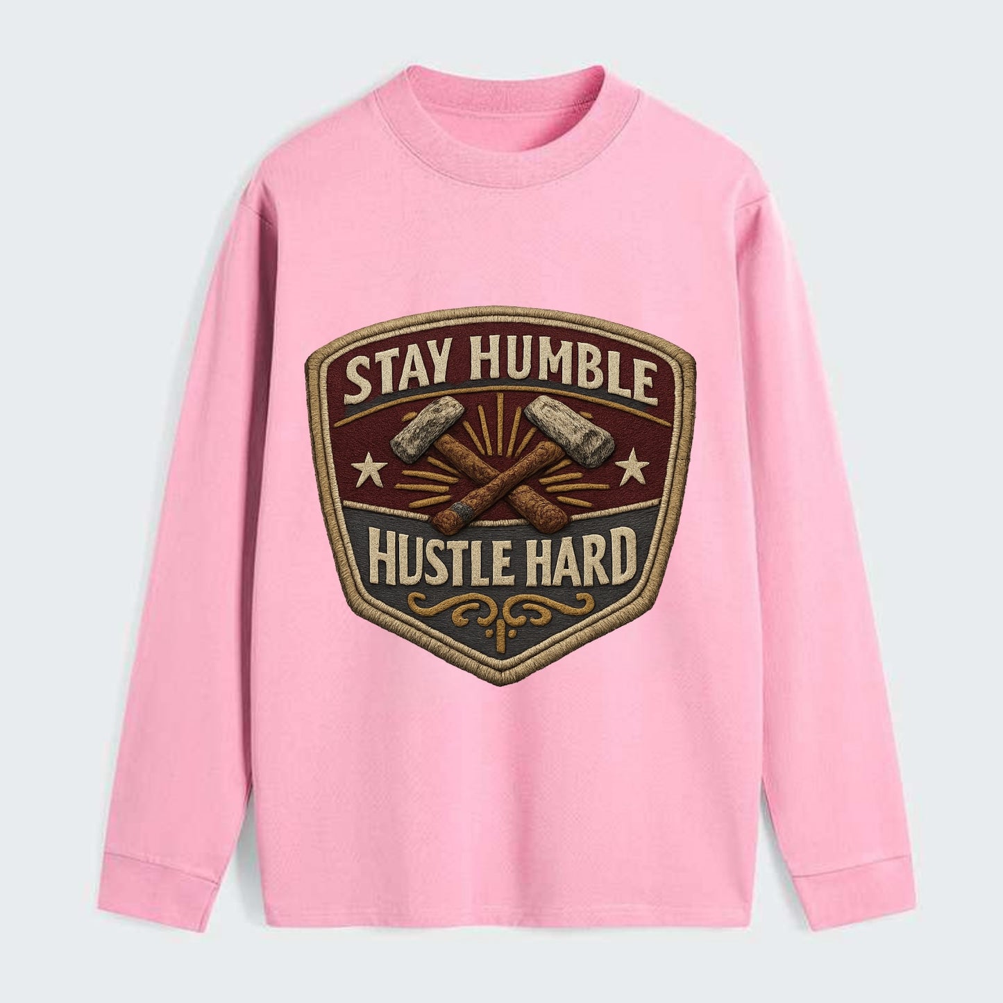 STAY HUMBLE HUSTLE HARD - text in silver , work ethic - Classic Long Sleeve Shirt
