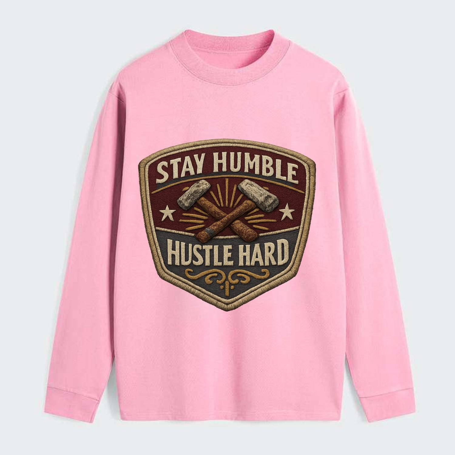 STAY HUMBLE HUSTLE HARD - text in silver , work ethic - Classic Long Sleeve Shirt