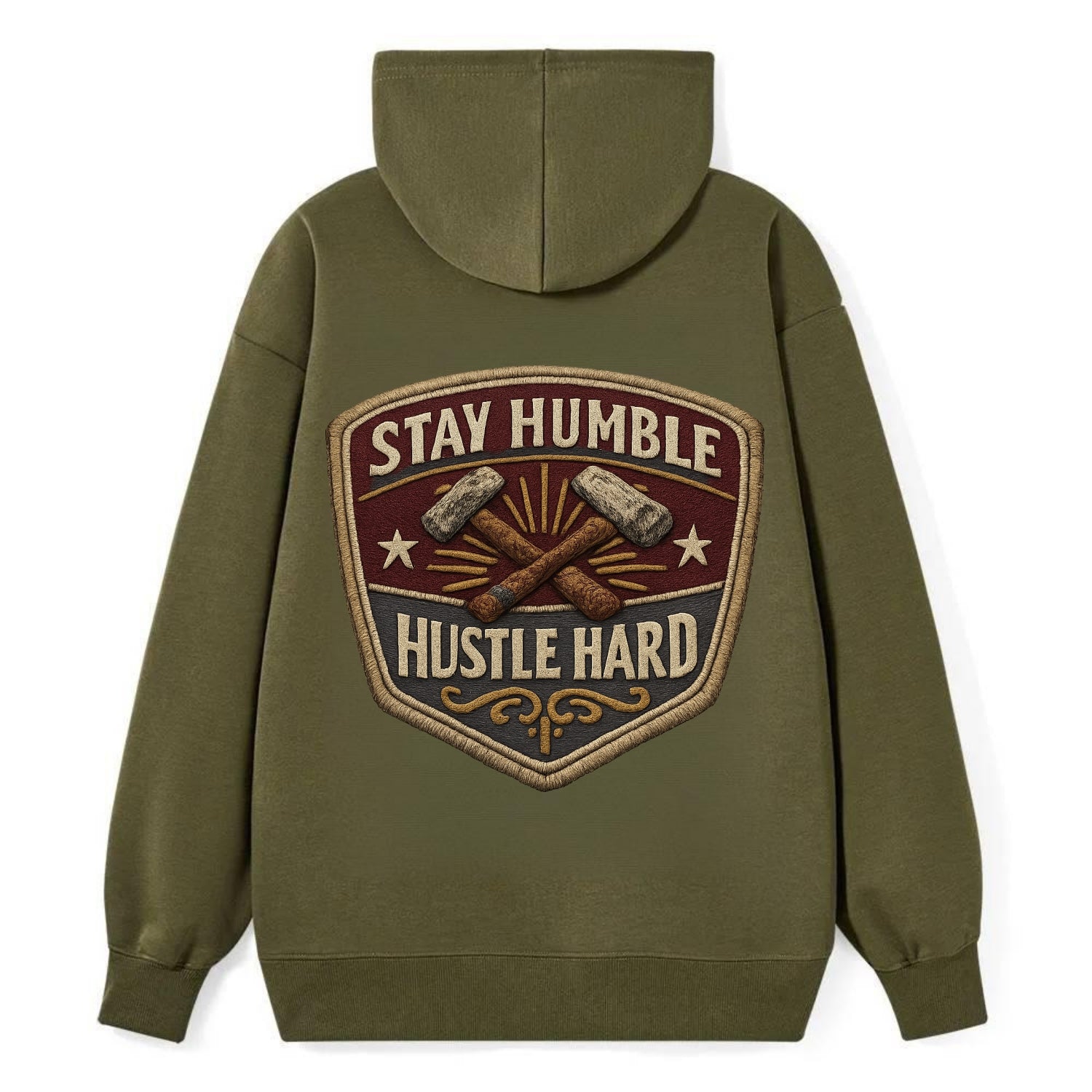 STAY HUMBLE HUSTLE HARD - text in silver , work ethic - Classic Pullover Hoodie
