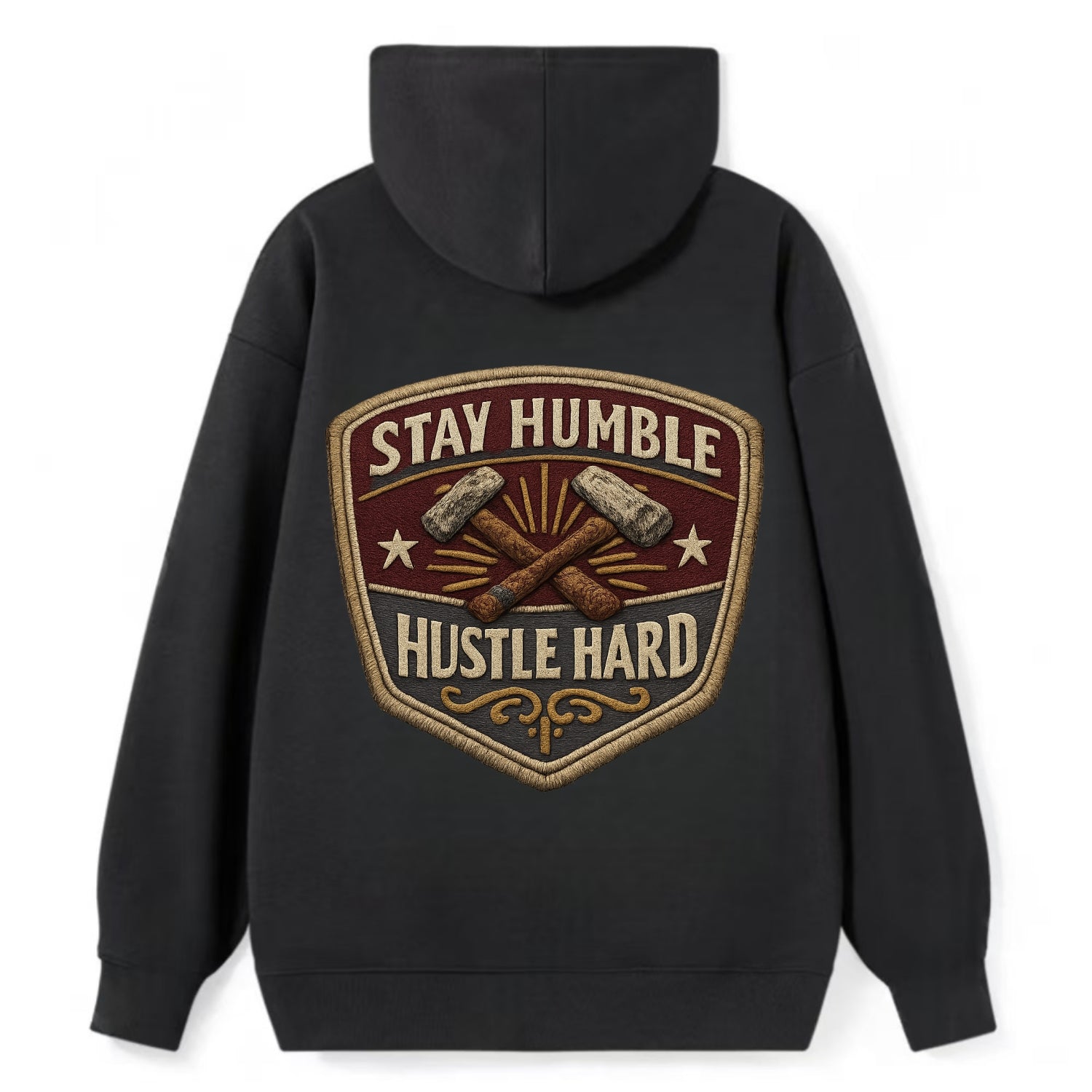 STAY HUMBLE HUSTLE HARD - text in silver , work ethic - Classic Pullover Hoodie
