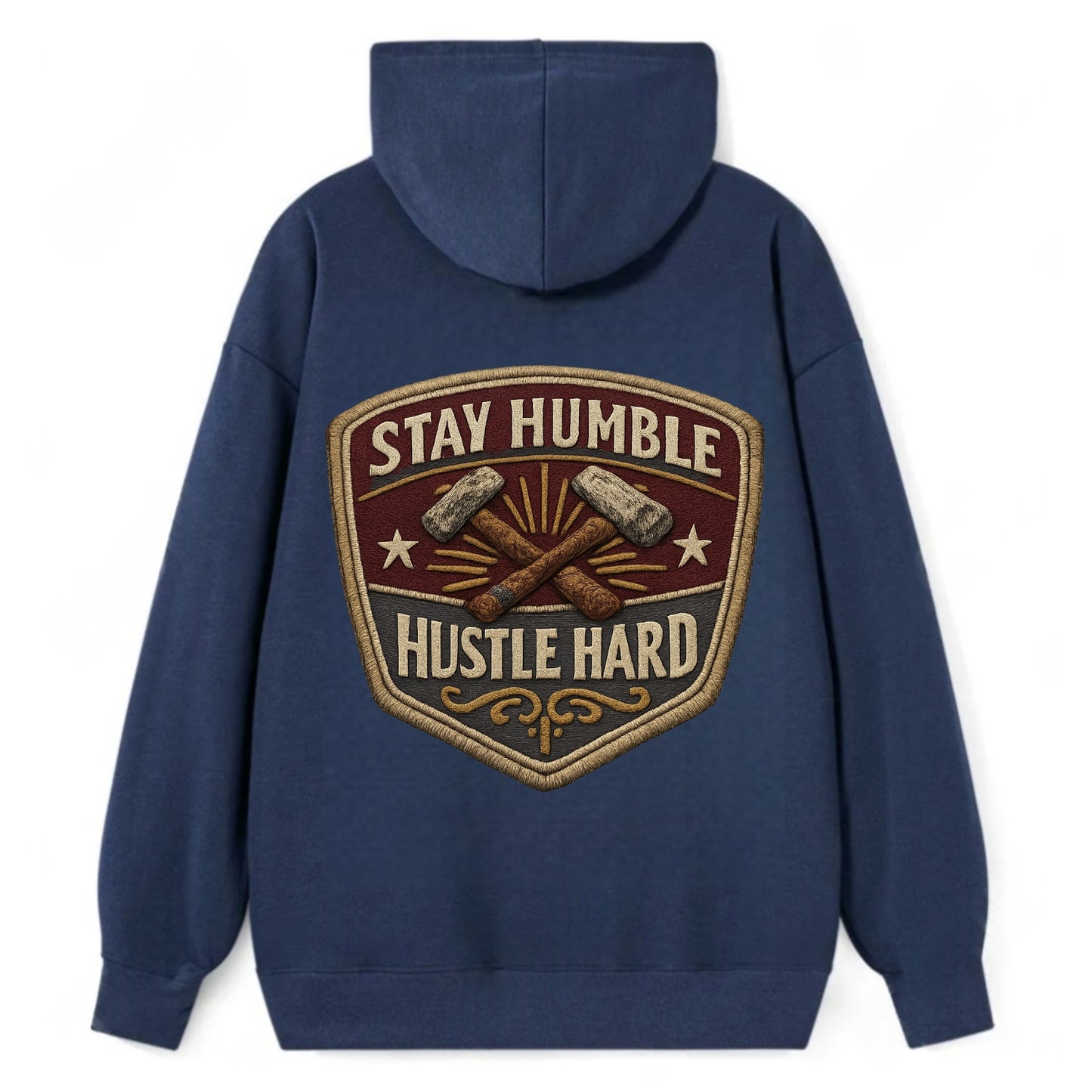 STAY HUMBLE HUSTLE HARD - text in silver , work ethic - Classic Pullover Hoodie