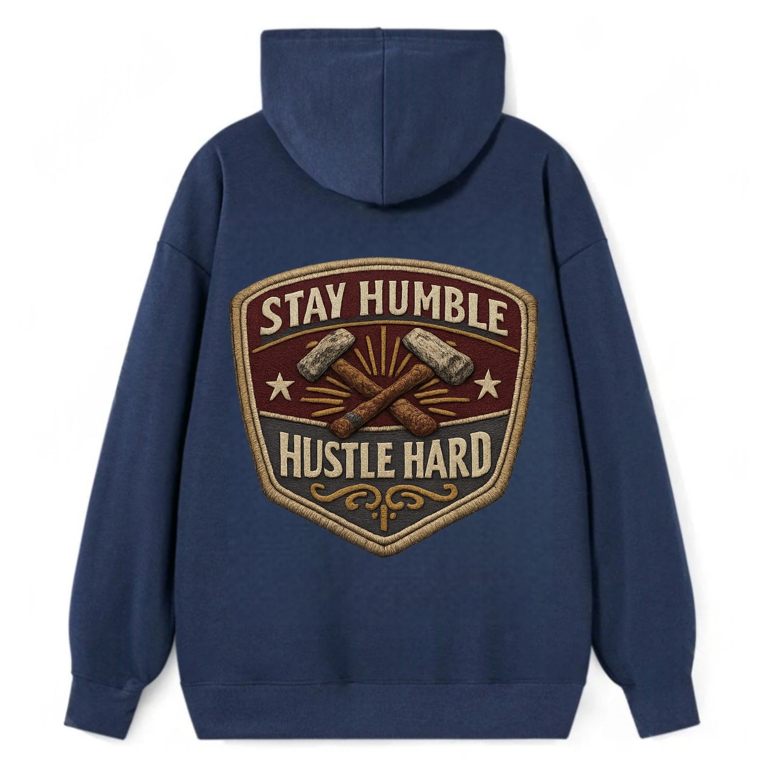STAY HUMBLE HUSTLE HARD - text in silver , work ethic - Classic Pullover Hoodie