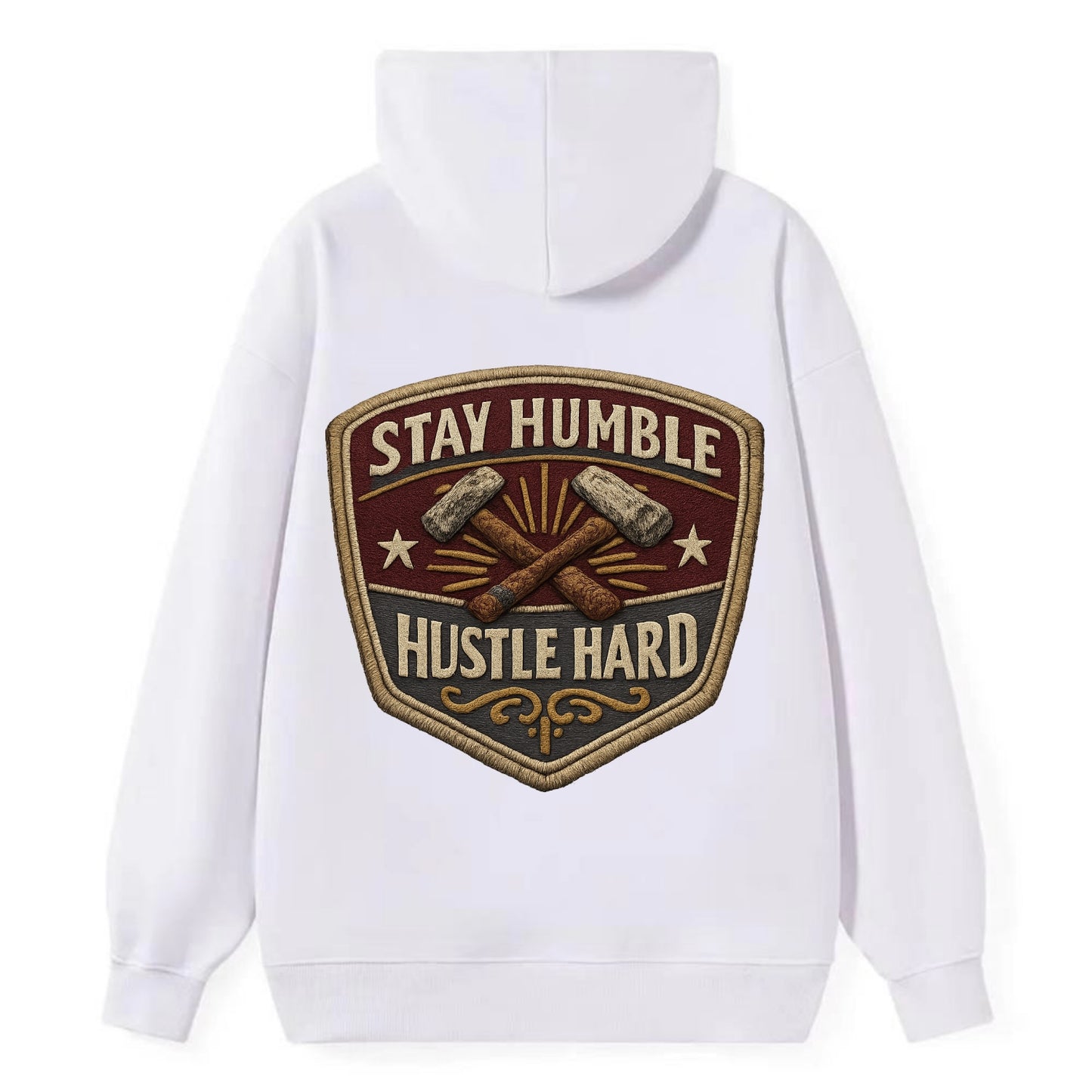 STAY HUMBLE HUSTLE HARD - text in silver , work ethic - Classic Pullover Hoodie