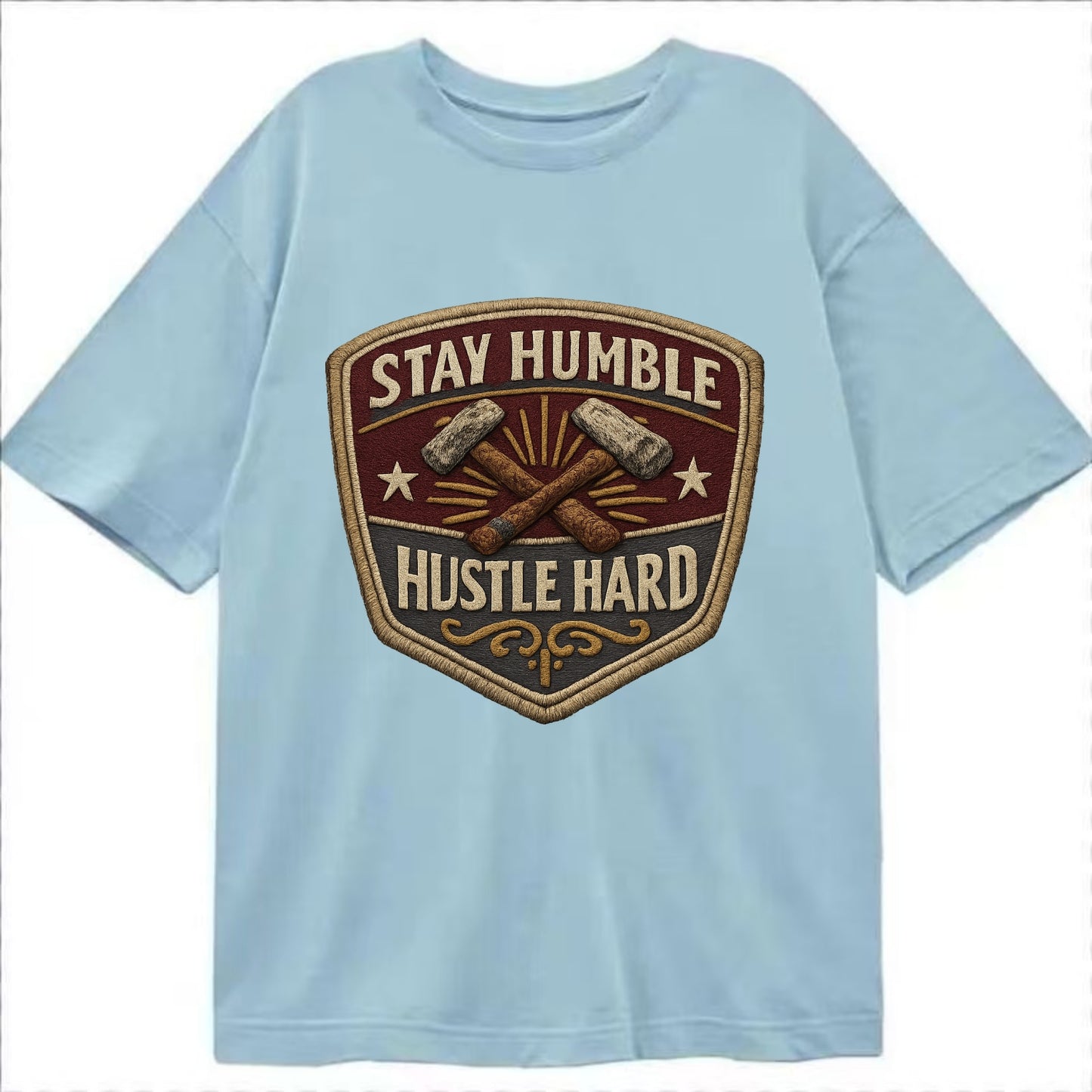 STAY HUMBLE HUSTLE HARD - text in silver , work ethic - Classic T-shirt