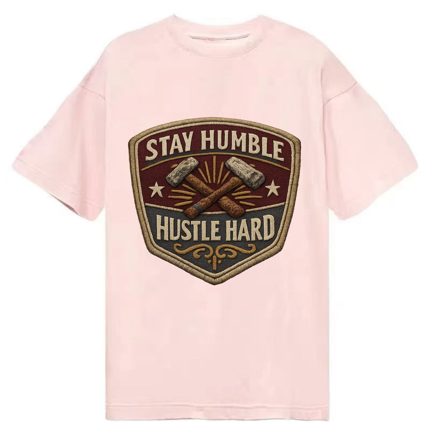 STAY HUMBLE HUSTLE HARD - text in silver , work ethic - Classic T-shirt
