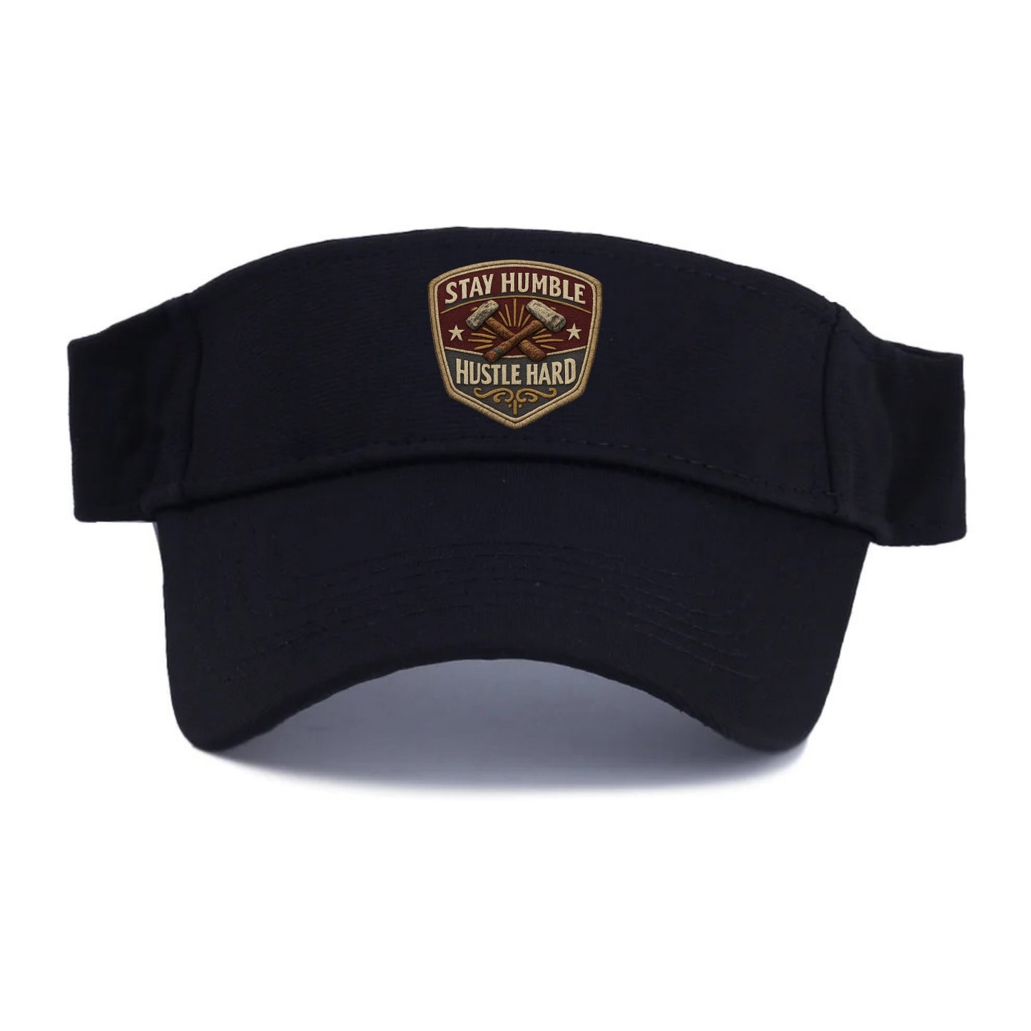 STAY HUMBLE HUSTLE HARD - text in silver , work ethic - Visor