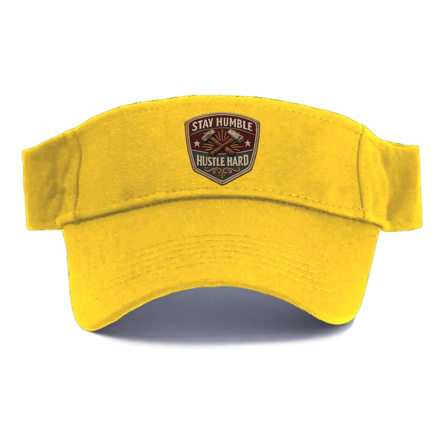 STAY HUMBLE HUSTLE HARD - text in silver , work ethic - Visor