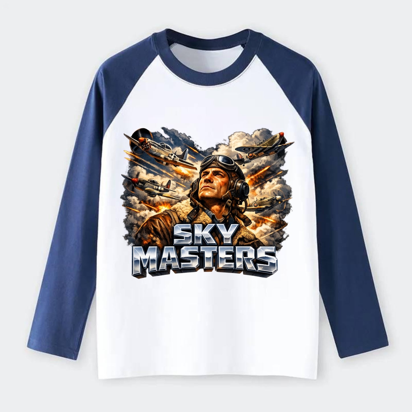 Sky Masters - Raglan Long Sleeve T-Shirt