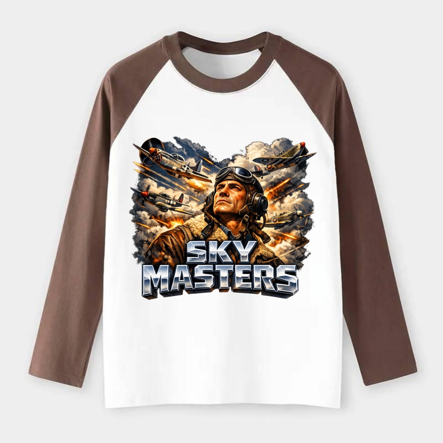 Sky Masters - Raglan Long Sleeve T-Shirt