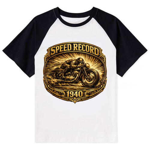 Speed Record Racer - Contrast Raglan T-shirt