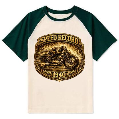 Speed Record Racer - Contrast Raglan T-shirt