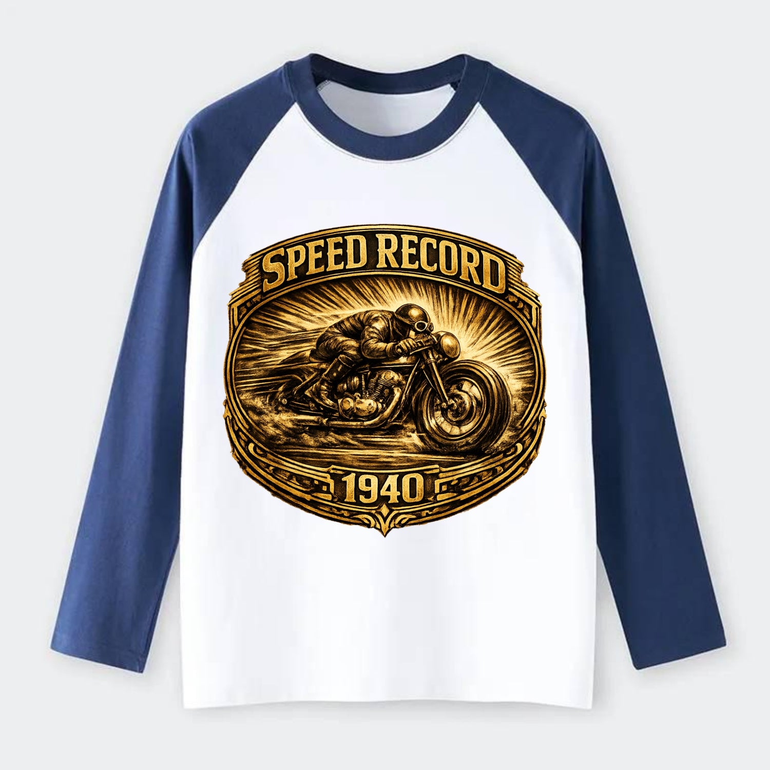 Speed Record Racer - Raglan Long Sleeve T-Shirt