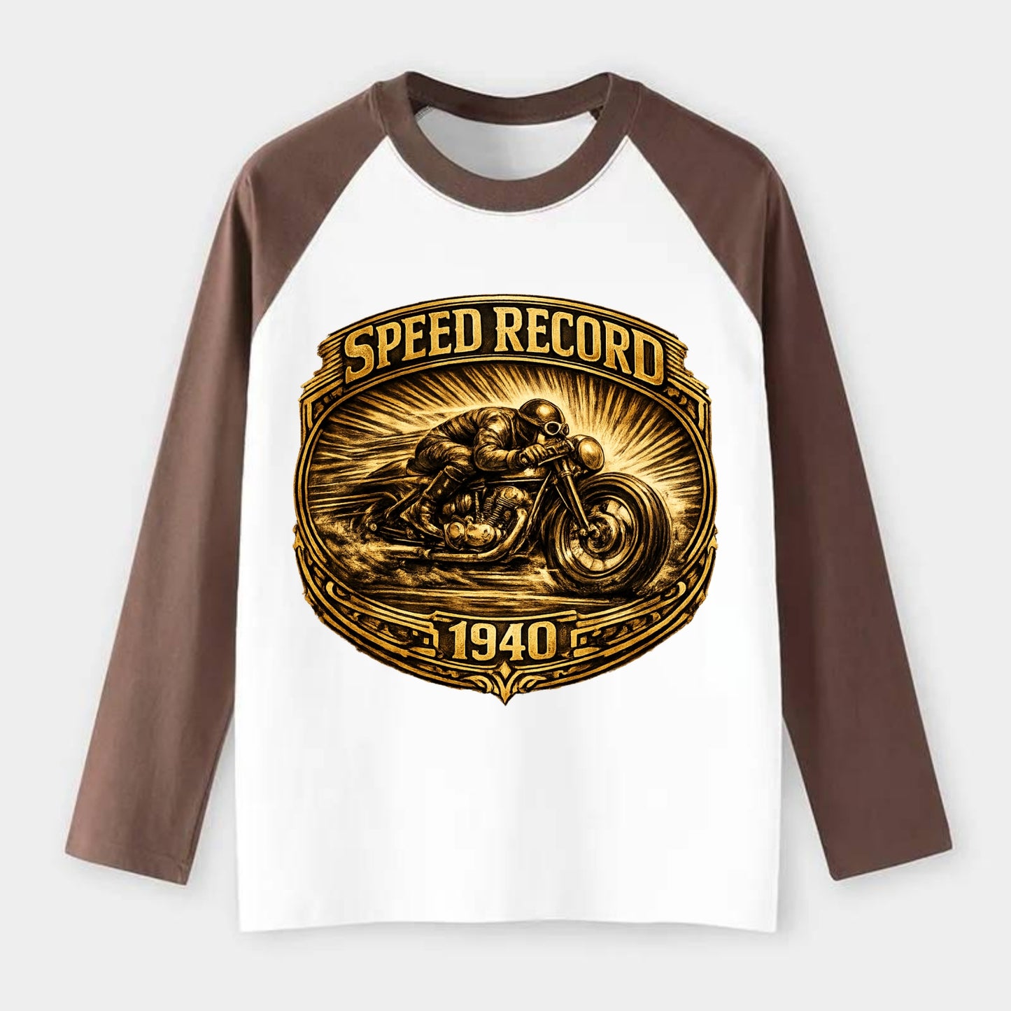 Speed Record Racer - Raglan Long Sleeve T-Shirt