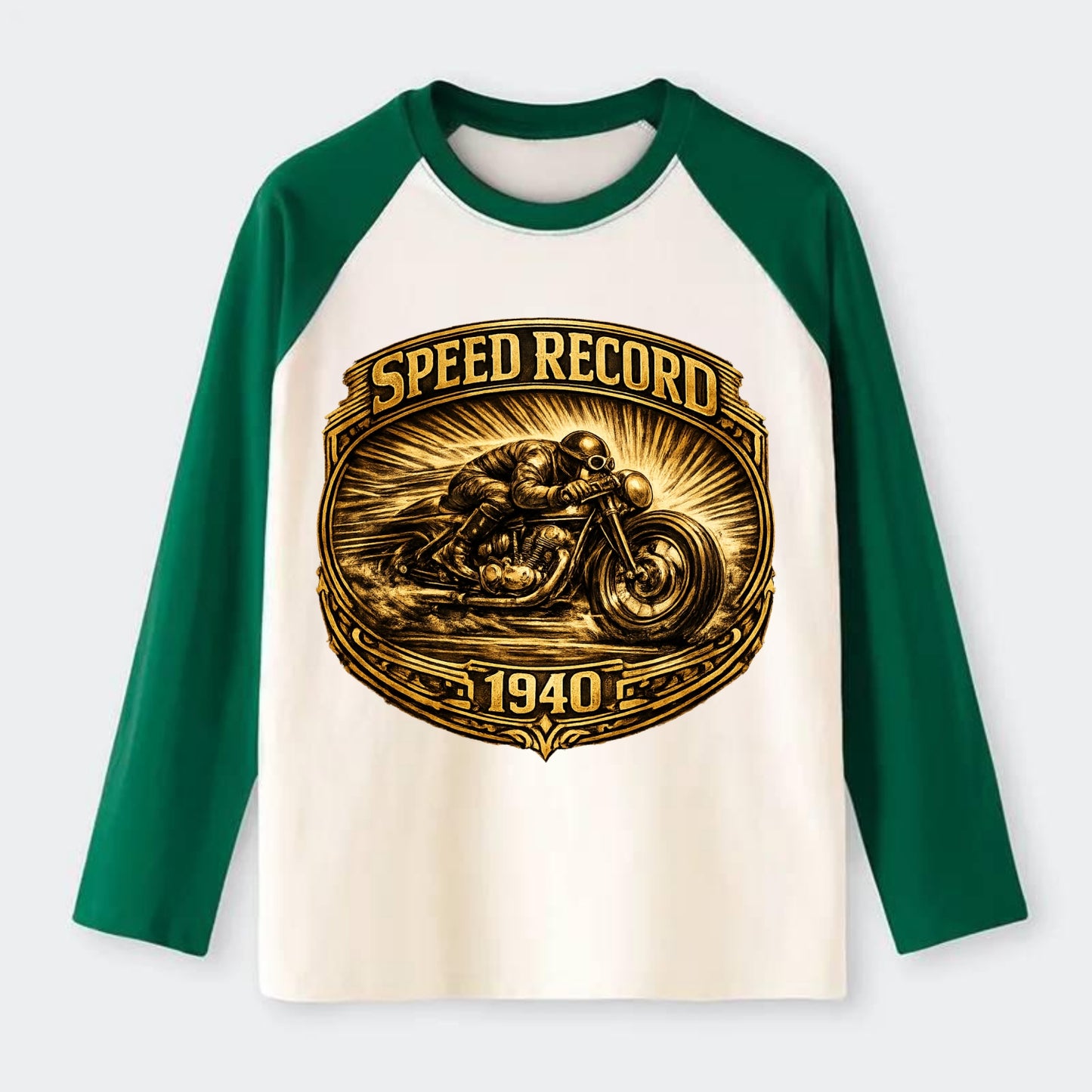Speed Record Racer - Raglan Long Sleeve T-Shirt