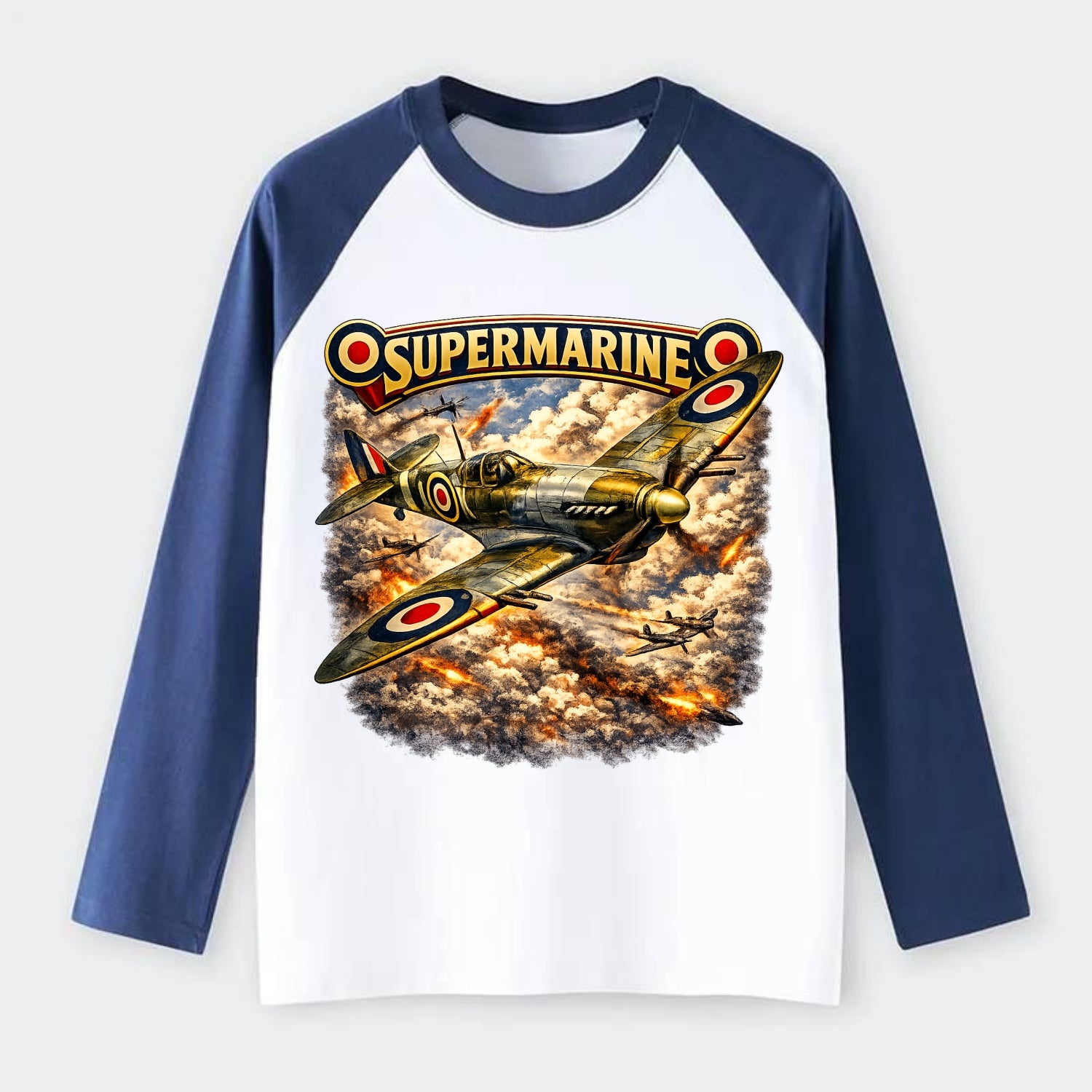 Supermarine Spitfire - Raglan Long Sleeve T-Shirt
