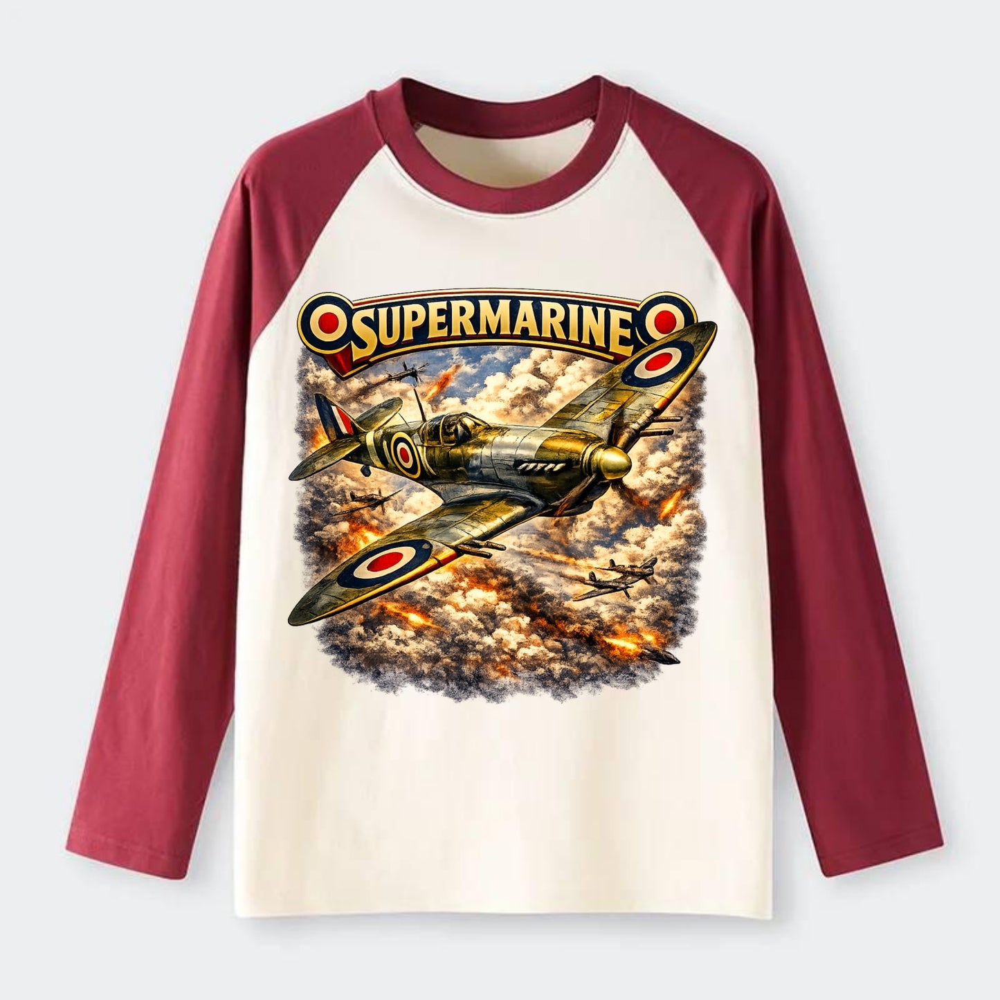 Supermarine Spitfire - Raglan Long Sleeve T-Shirt