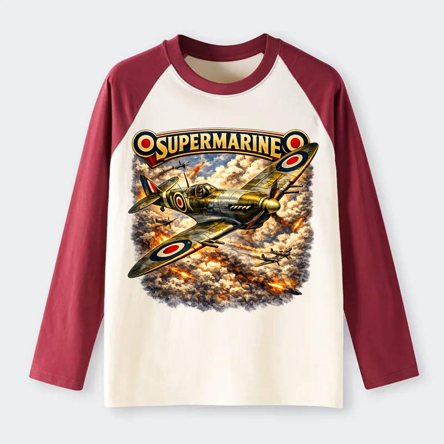 Supermarine Spitfire - Raglan Long Sleeve T-Shirt