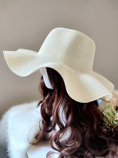 Stylish Summer Sun Hat with Wide Brim & Ribbons
