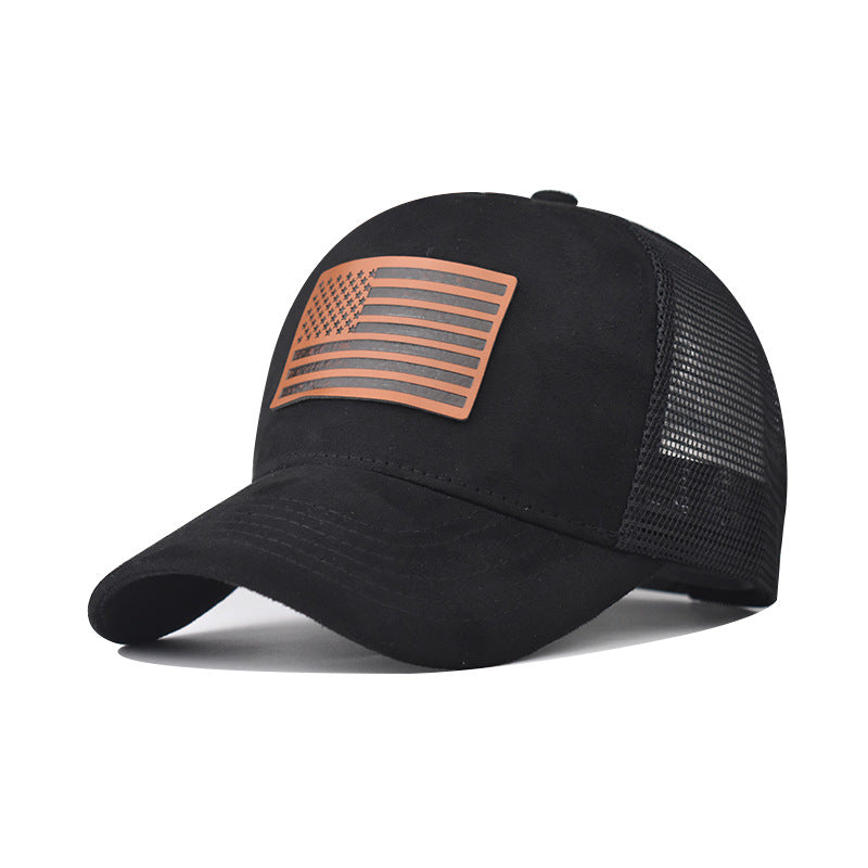 Suede US Flag Baseball Cap - Patriotic & Stylish