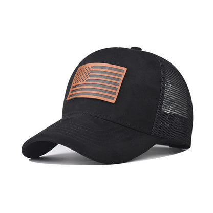 Suede US Flag Baseball Cap - Patriotic & Stylish