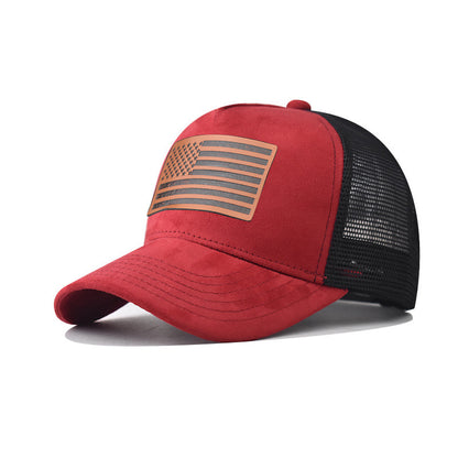 Suede US Flag Baseball Cap - Patriotic & Stylish