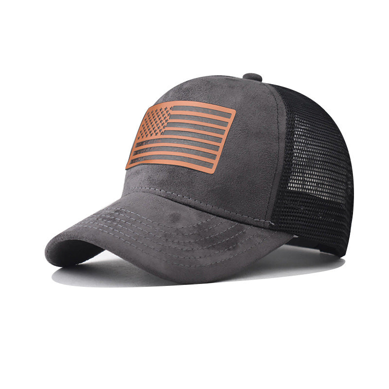 Suede US Flag Baseball Cap - Patriotic & Stylish