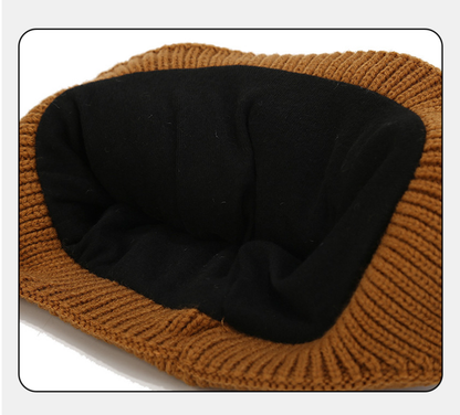 Pilot Goggles-Embellished Knitted Beanie for Unisex, Autumn Winter Warm Ski Hat, Trendy Versatile Cold-Protection Headwear