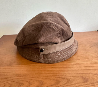 Women's High-Quality Corduroy Bucket Hat, Autumn Winter New Casual Versatile Face-Flattering Multi-Wear Small Dress Hat