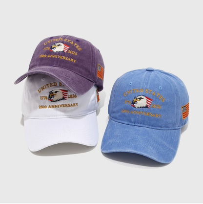 USA 250th Anniversary Embroidered Baseball Cap