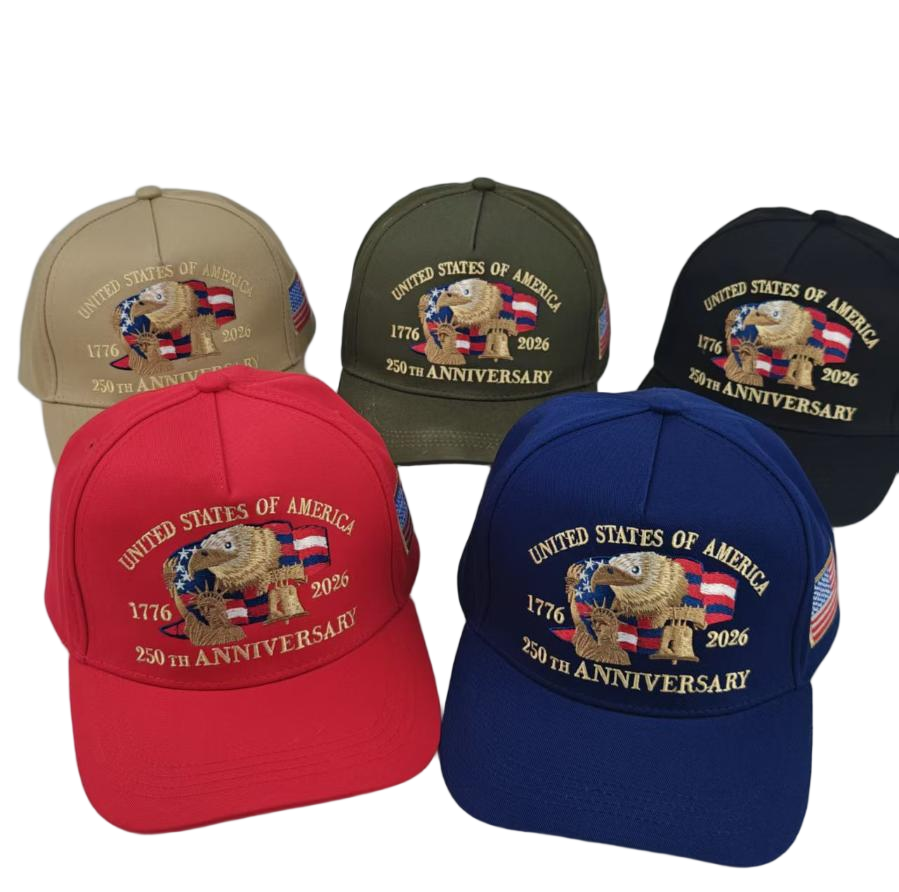 USA 250th Anniversary Embroidered Baseball Cap