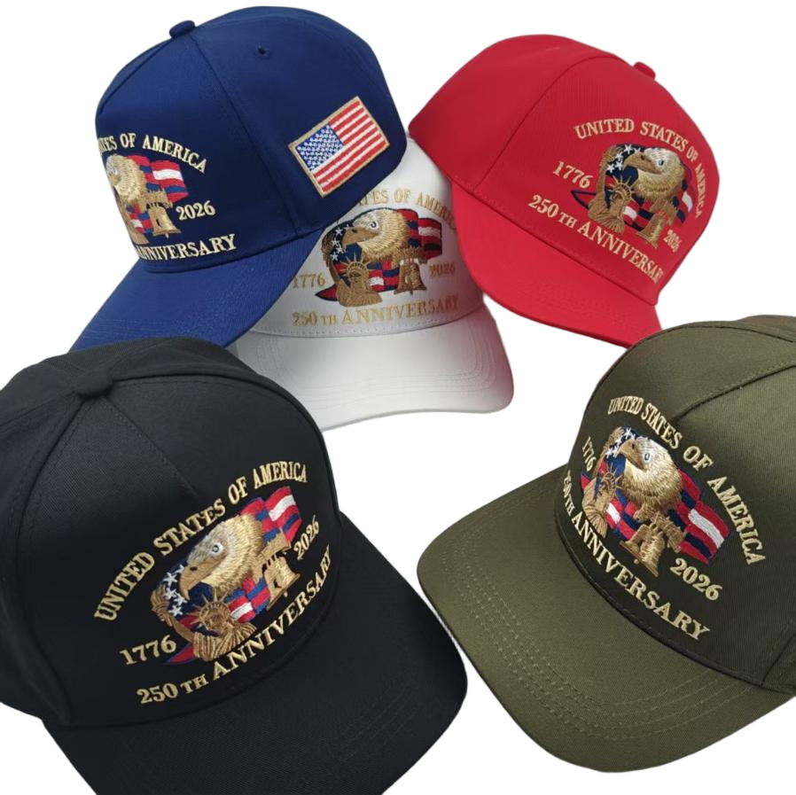 USA 250th Anniversary Embroidered Baseball Cap