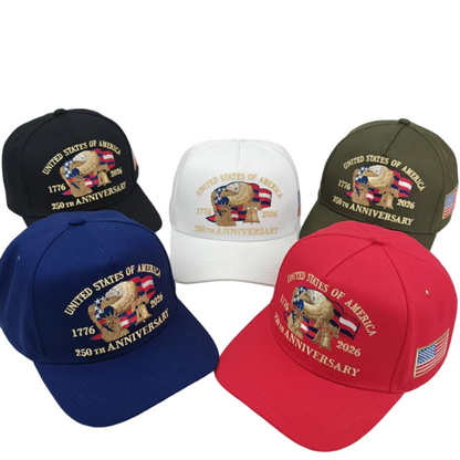 USA 250th Anniversary Embroidered Baseball Cap