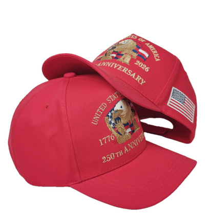 USA 250th Anniversary Embroidered Baseball Cap