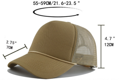 Foam Front Mesh Back Trucker Hat – Adjustable Snapback, Breathable Sun Protection, Unisex Cap