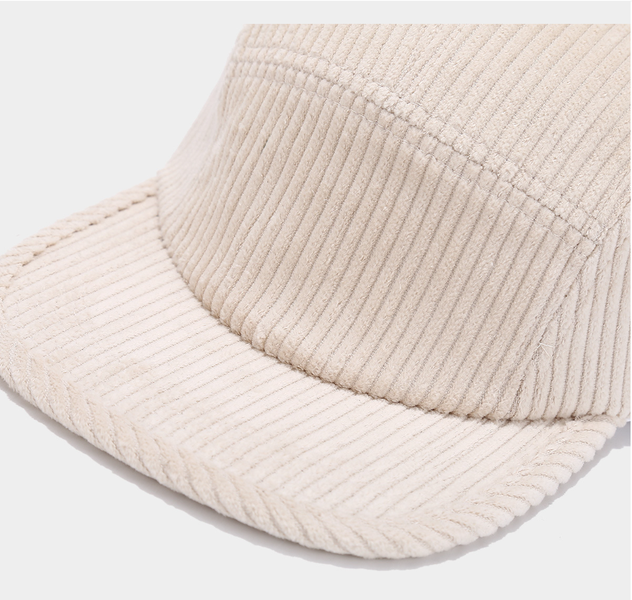Retro 5-Panel Corduroy Cap – Solid Color, Unisex Fall & Winter Streetwear Hat