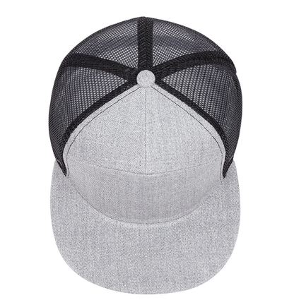 7-Panel Flat Brim Trucker Hat – Breathable Mesh Back, Lightweight Cotton Blend, Unisex Summer Outdoor Sun Protection Cap