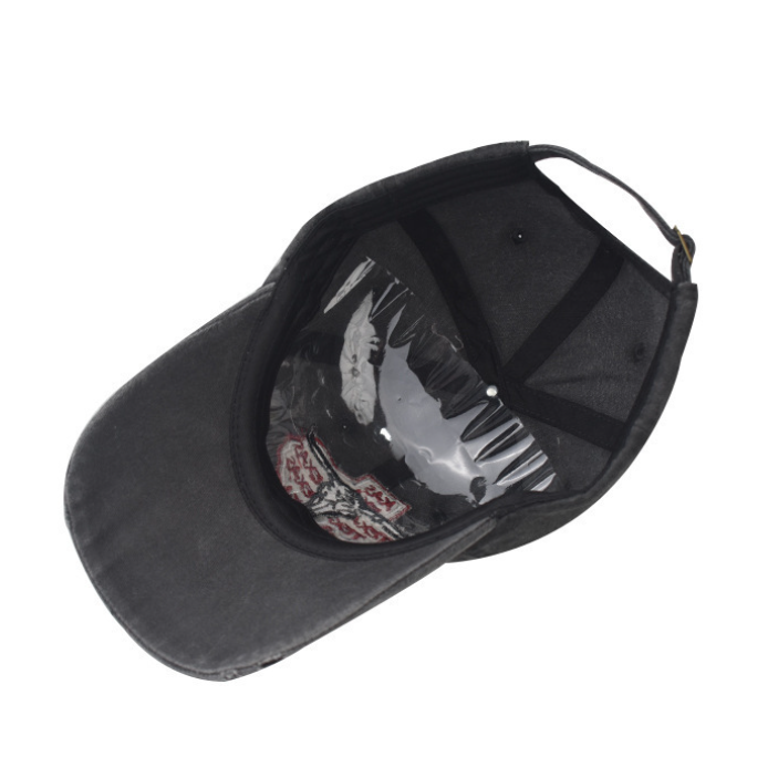 Retro Texas Longhorn Skull Embroidered Baseball Cap - Vintage Washed Cotton Hat