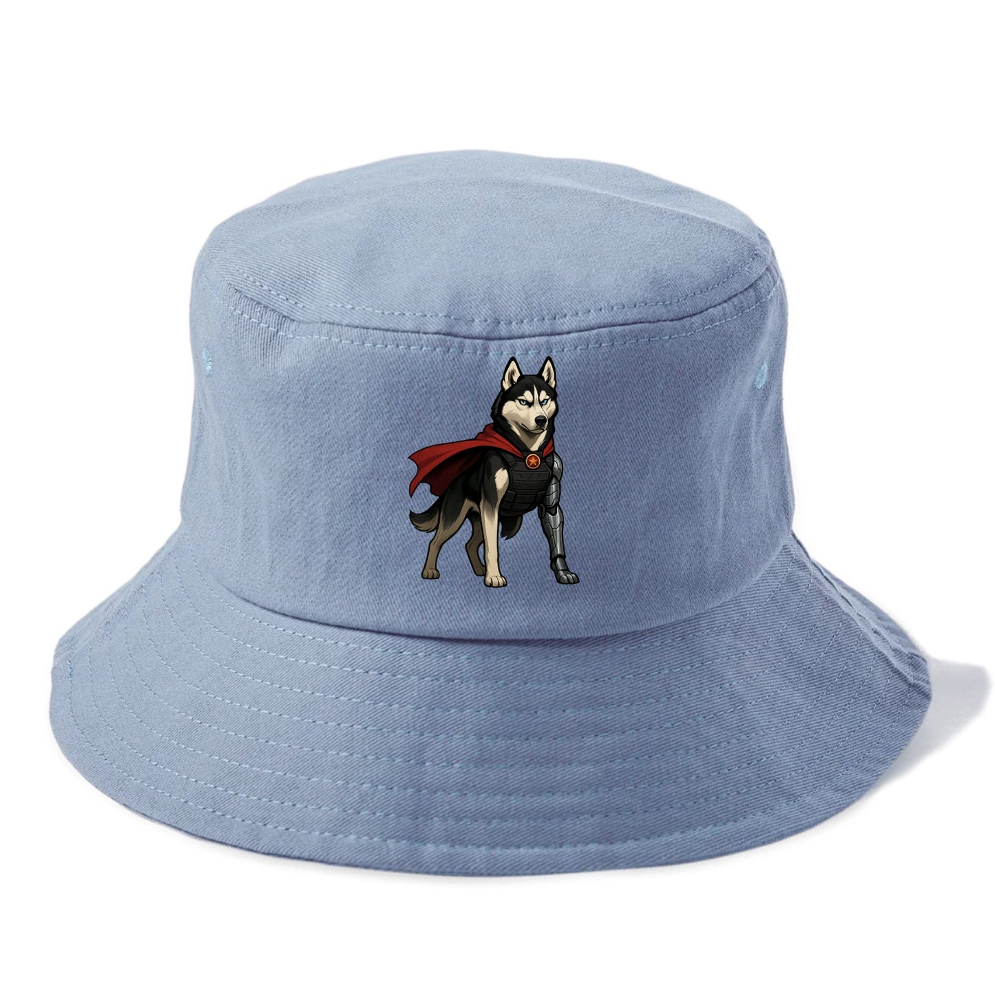 Siberian Husky Winter Soldier  - Bucket Hat - Summer Sky(Blue)