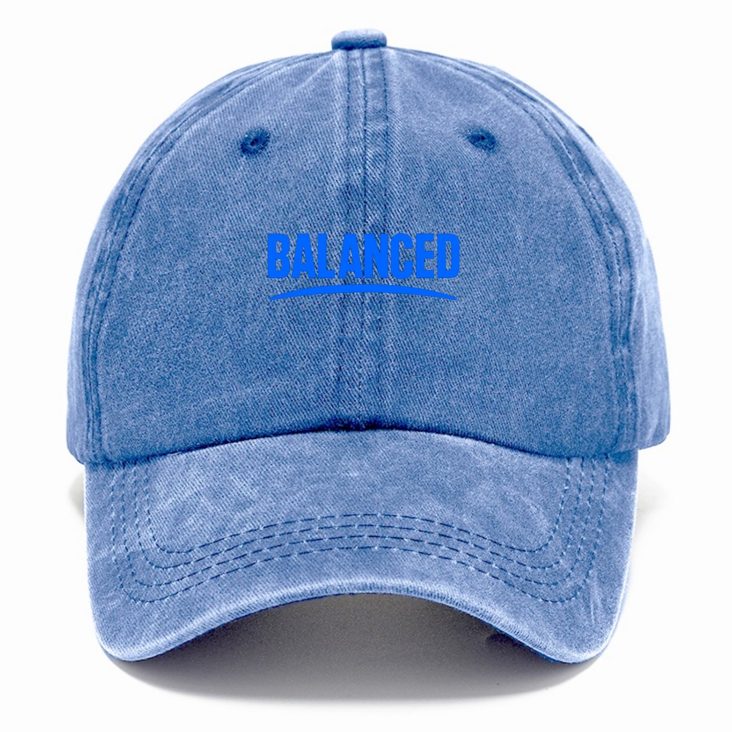 Bold typography design - "BALANCED" - harmony, equilibrium, centered life - Classic Cap - Summer Sky(Blue)